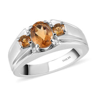 Serra Gaucha Citrine Men's Ring in Stainless Steel (Size 10.0) 1.50 ctw