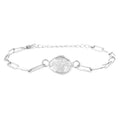 Polki Diamond Paper Clip Chain Bracelet in Rhodium Over Sterling Silver (7.00 In) 1.00 ctw - Sticky add to cart bar