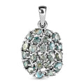 Rose Cut Blue Diamond Pendant in Rhodium Over Sterling Silver 2.50 ctw - Sticky add to cart bar