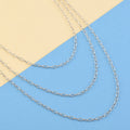Rhodium Over Sterling Silver 2.2mm Tri-Layered Rolo Necklace 20 Inches 7.6 Grams - Sticky add to cart bar