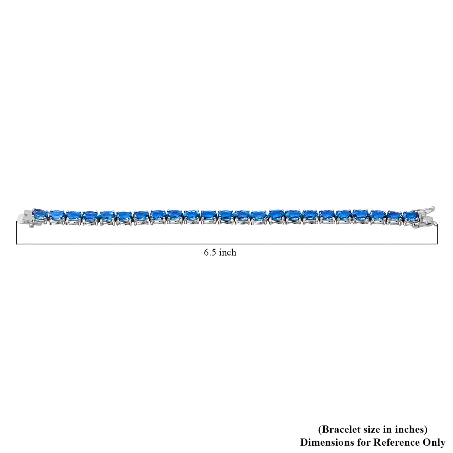 London Blue Topaz Tennis Bracelet in Platinum Over Sterling Silver (7.25 In) 9 Grams 23.40 ctw