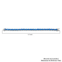 London Blue Topaz Tennis Bracelet in Platinum Over Sterling Silver (7.25 In) 9 Grams 23.40 ctw