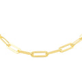 Italian 14K YG Over Sterling Silver 3.4mm Paperclip Necklace 20 Inches 7.6 Grams - Sticky add to cart bar