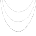 Sterling Silver 2.2mm Layered Necklace 20 Inches 8.9 Grams - Sticky add to cart bar