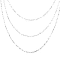 Sterling Silver 2.2mm Layered Necklace 20 Inches 8.9 Grams