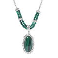 TLV African Malachite Necklace (18 Inches) in Platinum Over Copper 39.15 ctw - Sticky add to cart bar