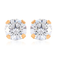 10K Yellow Gold Simulated Diamond Solitaire Stud Earrings 0.15 ctw