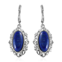 TLV African Malachite Solitaire Lever Back Earrings in Platinum Over Copper and Stainless Steel 8.85 ctw