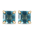 LUXORO 10K Yellow Gold Premium Madagascar Paraiba Apatite Solitaire Stud Earrings 1.30 ctw - Sticky add to cart bar