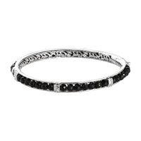 Thai Black Spinel 24.10 ctw Bangle Bracelet in Platinum Bond (7.25 In)