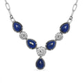Karis Lapis Lazuli Necklace 18 Inches in Platinum Bond and Stainless Steel 7.50 ctw - Sticky add to cart bar