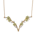 GP Italian Garden Collection Peridot and Multi Gemstone Flower Necklace 18 Inches in Vermeil Yellow Gold Over Sterling Silver 7.35 ctw - Sticky add to cart bar
