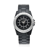 STRADA Austrian Crystal Japanese Movement Watch in Black (6.50 Inch) (30.50 mm)
