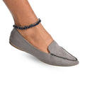 Lapis Lazuli 5-7mm Beaded Anklet in Silvertone (7.5-10.5 In) 53.50 ctw - Sticky add to cart bar