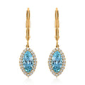 Certified and Appraised  Iliana 18K Yellow Gold AAA Santa Maria Aquamarine and G-H SI Diamond Lever Back Earrings 2.15 ctw - Sticky add to cart bar