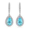 Iliana 18K White Gold AAA Santa Maria Aquamarine, Diamond (G-H, SI) (0.47 cts) Dangle Earrings (4.20 g) 2.00 ctw - Sticky add to cart bar