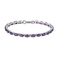 African Amethyst Tennis Bracelet in Stainless Steel (7.50 In) 9.25 ctw - Sticky add to cart bar