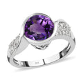 Moroccan Amethyst and White Zircon 2.20 ctw Ring in Platinum Over Sterling Silver (Size 11.5) - Sticky add to cart bar