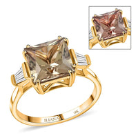 Iliana 18K Yellow Gold AAA Turkizite, Diamond (G-H, SI) Ring 2.10 ctw