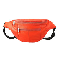 "RFID Protected 100% Genuine Leather Fanny Bag Size: 15x6.25 inches Color: Red"