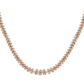 Natural Champagne Diamond Necklace 18 Inches in Vermeil Rose Gold Over Sterling Silver 5.00 ctw - Sticky add to cart bar