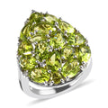 Hebei Peridot and White Zircon 6.80 ctw Ring in Platinum Over Sterling Silver (Size 5.5) - Sticky add to cart bar