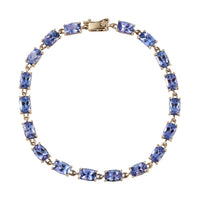 LUXORO 10K Yellow Gold Premium Tanzanite Tennis Bracelet (8.00 In) 3.40 Grams 11.40 ctw