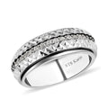 KARIS Natural White Zircon Spinner Band Ring in Platinum Bond 0.90 ctw - Sticky add to cart bar