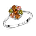 Multi Tourmaline Floral Ring in Vermeil Yellow Gold Over Sterling Silver (Size 5.0) 1.35 ctw - Sticky add to cart bar