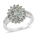 Narsipatnam Alexandrite and Natural White Zircon Floral Ring in Platinum Over Sterling Silver (Size 10.0) 1.10 ctw - Sticky add to cart bar