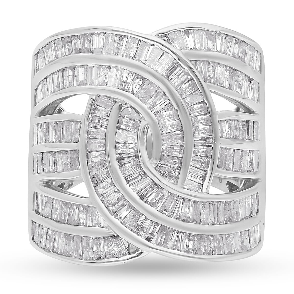 Natural Champagne Diamond Ring in Platinum RG Over Sterling Silver (Size 9.0) 9 Grams 3.00 ctw (1)