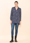 TAMSY Blue Micro Collared with Sleeve Top -L - Sticky add to cart bar