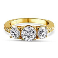 Moissanite 1.67 ctw Ring in 14K YG Over Sterling Silver (Size 10)