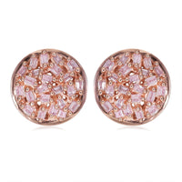 Natural Pink Diamond I3 Stud Earrings in Vermeil Rose Gold Over Sterling Silver 0.25 ctw