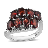 Amethyst Bypass Ring in Stainless Steel (Size 10.0) 3.85 ctw