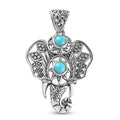Sleeping Beauty Turquoise 0.10 ctw Pendant without Chain in Sterling Silver - Sticky add to cart bar
