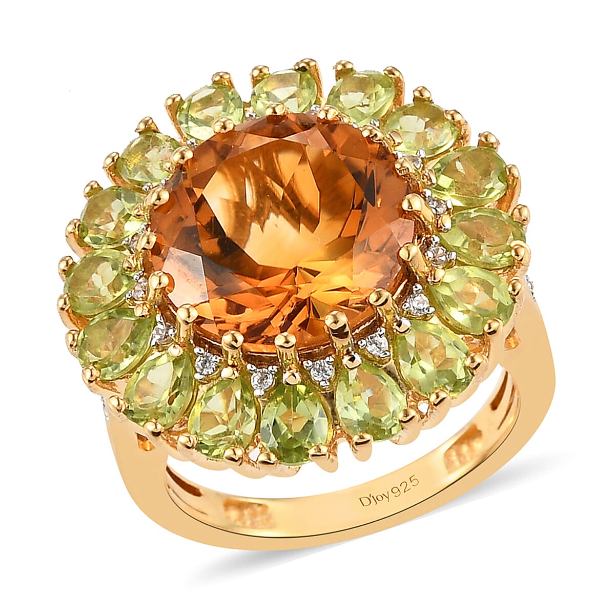Santa Ana Madeira Citrine and Multi Gemstone Cocktail Ring in Vermeil Yellow Gold Over Sterling Silver (Size 10.0) 9.00 ctw
