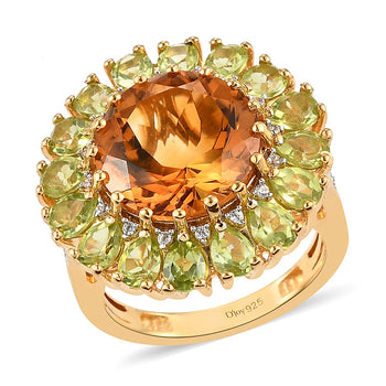 Santa Ana Madeira Citrine and Multi Gemstone Cocktail Ring in Vermeil Yellow Gold Over Sterling Silver (Size 10.0) 9.00 ctw - Product card gallery slide 1 (10178547253561)