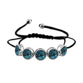 KARIS Indicolite Crystal 5 Stone Bracelet in Platinum Bond (Adjustable) - Sticky add to cart bar