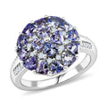 Tanzanite and White Zircon 2.00 ctw Ring in Platinum Over Sterling Silver (Size 10.0) - Sticky add to cart bar