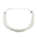 Cheryl Exclusive Pick Santa Fe Style Sterling Silver Multi Strand Layered Liquid Silver Bracelet (7.50 In) 7.70 Grams - Sticky add to cart bar