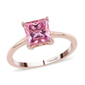 Pink Moissanite VS Solitaire Ring in Vermeil Rose Gold Over Sterling Silver 1.35 ctw - Sticky add to cart bar