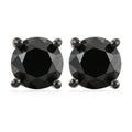 Black Diamond (IR) Solitaire Stud Earrings in Platinum Over Sterling Silver 1.00 ctw - Sticky add to cart bar