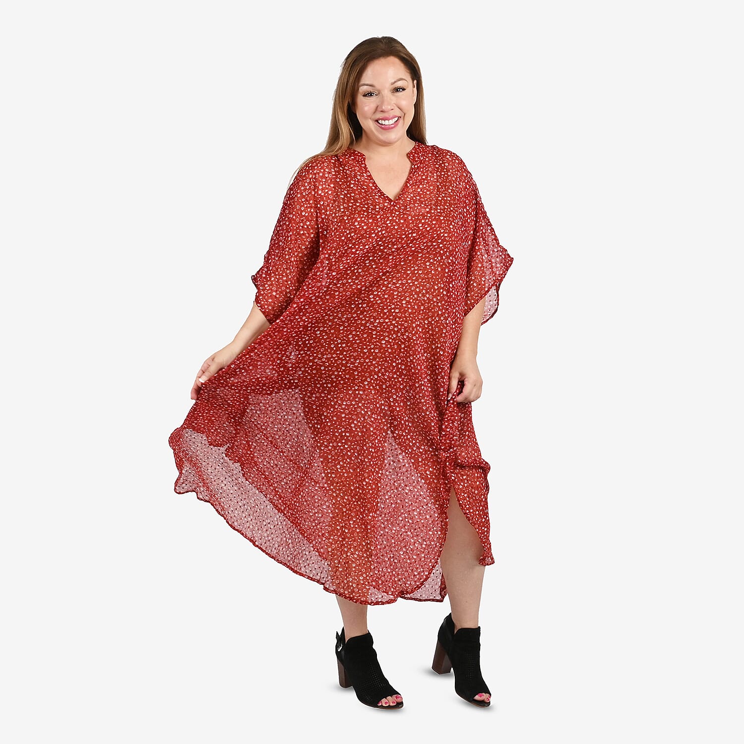 TAMSY Red Kaftan - One Size Fits Most