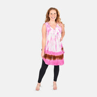 TAMSY Pink Tie Dye Tunic - One Size Fits Most