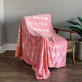Pink Letters Printed Message Flannel Blanket - Sticky add to cart bar
