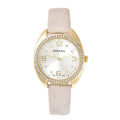 STRADA Austrian Crystal Japanese Movement Watch with Grey Faux Leather Strap - Sticky add to cart bar