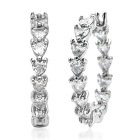 Simulated Diamond Inside Out Hoop Earrings in Stainless Steel 2.50 ctw
