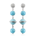 GP Celestial Dream Collection Mangoro Aquamarine and Natural White Zircon Earrings in Platinum Over Sterling Silver 31.15 ctw - Sticky add to cart bar