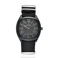 STRADA Japanese Movement Watch with Black Nylon Strap (41.40x39.88mm) (5.25-7.75 In)